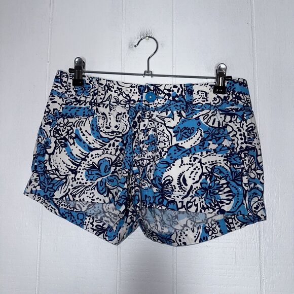 Lilly Pulitzer Women’s The Walsh Short Hippy Hippy Shake Blue Size 00 - Picture 1 of 4